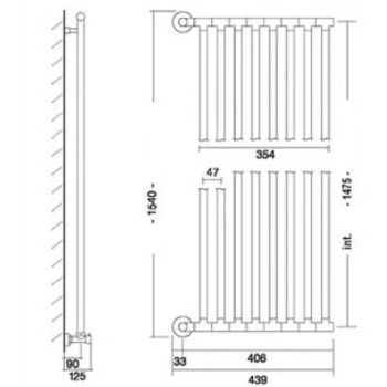 Полотенцесушитель водяной Margaroli Cielo 480XL08CR 154x43.9 хром