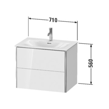 Duravit XSquare Тумба подвесная под раковину # 234473, 2 яшика, 560x710x478мм, цвет Night Blue SaM