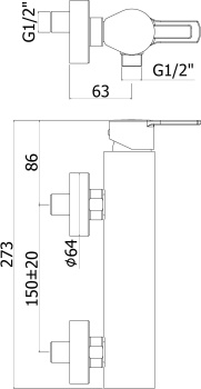 Смеситель для ванны с душем Paffoni Ringo RIN16,8NO