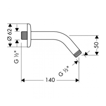 Кронштейн для верхнего душа Hansgrohe 27411000