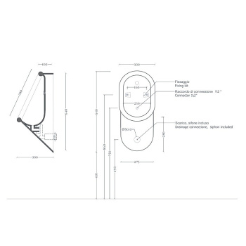 Писсуар Artceram Babila 37x30хh64, Saniglaze, черный матовый BRO001 17 00