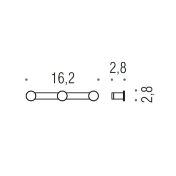 Тройной крючок Colombo Mini золото матовое CD117.OM