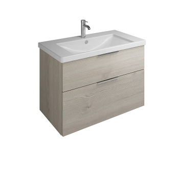 BURGBAD Eqio База подвесная с керамическим умывальником 93х49х64.5см. 2 ящика с ручкой желоб., c 1 о
