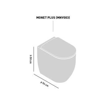 Унитаз напольный Artceram Monet MNV003 01 00 приставной, saniglaze, белый глянцевый