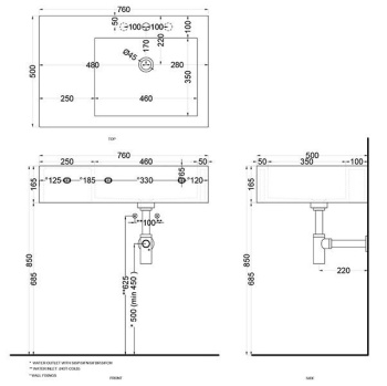 Раковина накладная Cielo I Narcisi NALAMDX SM 76 см правая зеленый
