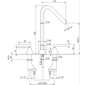 Смеситель для раковины высокий Nicolazzi Flag 4808LTCCR91 хром