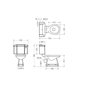 Чаша напольного унитаза Burlington P5 JET черный