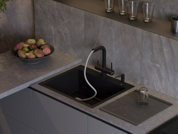 Смеситель для кухни Omoikiri Takamatsu-S-GM вороненая сталь 4994564