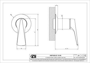 Смеситель для раковины Gessi Ventaglio 72109.727 латунь