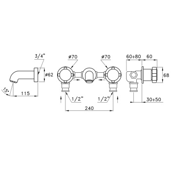 Встраиваемый смеситель для раковины Stella Aster 3251 AT 01305 CR00 хром