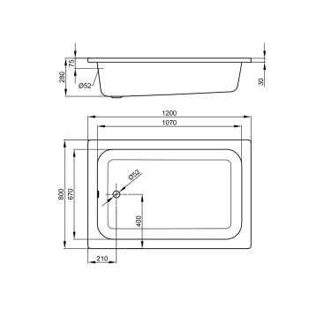 Душевой поддон Bette 120х80 см 5860-000