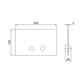 Клавиша смыва Fantini Af/21 155х245, нержавеющая сталь 91 38 8402