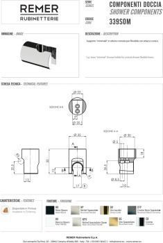 Держатель ручного душа Remer хром латунь 339SOM