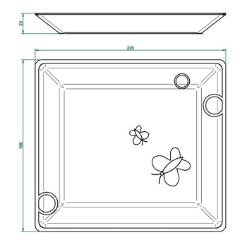 Поднос керамический THG Capucine Mauve Decor Or A7D-A02-4614 белый