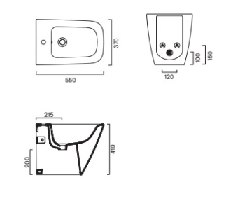 Биде напольное 55×37 Catalano Green Bianco lucido 0419551001