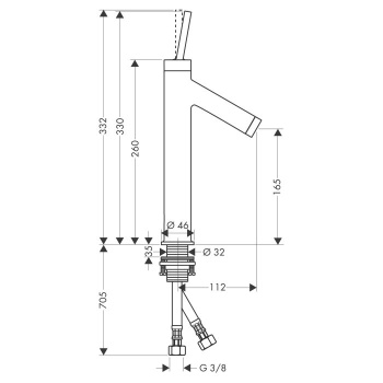 Смеситель для раковины Axor Starck 10123000 хром