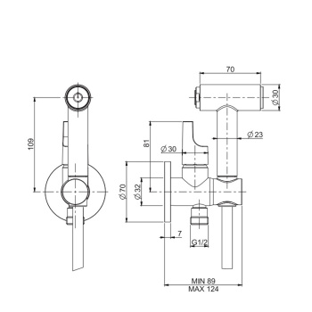 Гигиенический душ Fima Carlo Frattini Collettivit настенный, со шлангом 120, золото (внешняя часть смесителя) F2320/4OR