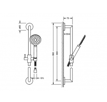 Душевой гарнитур Jorger Exal 632.13.305.000 chrome