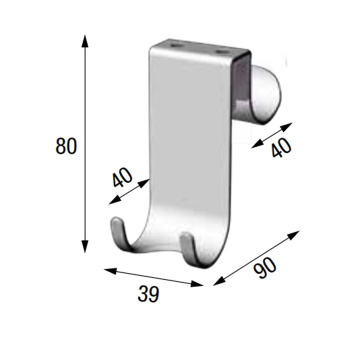Крючок на стекло толщиной Novellini Frame 10мм, хром R90APPEN0G