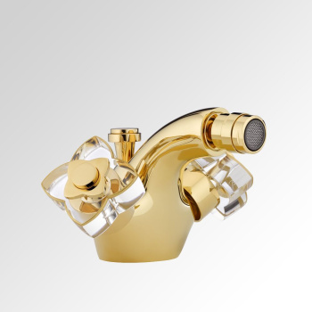 Смеситель для биде THG Petale De Cristal Clair Lisere Dore U6E-F01-3202 полированное золото