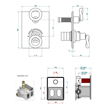Смеситель для душа THG Collection O G4P-F31-5300BE soft matt gold