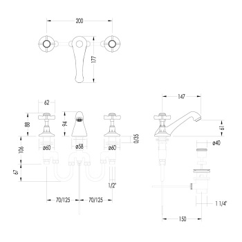 Смеситель для раковины Devon&Devon Coventtry MARF26 золото