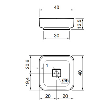 Раковина Antonio Lupi Bolo 40х40, без отв., белый А0002423599