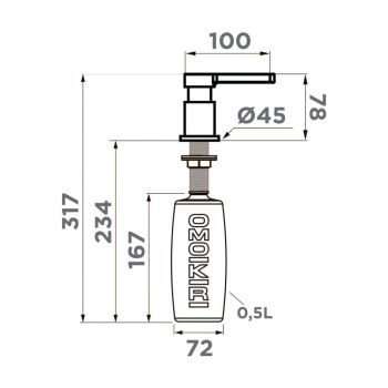 Дозатор для кухонной мойки Omoikiri OM-04-LG светлое золото 4995050