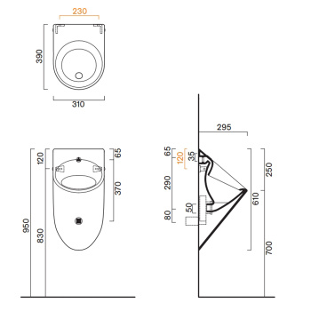 Писсуар Catalano Comfort 61х31, белый глянцевый 932610001