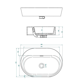 Раковина накладная THG Monceau B13-AS2-V590 белый матовый