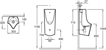 Писсуар Jacob Delafon Struktura EZA122-00, белый белый
