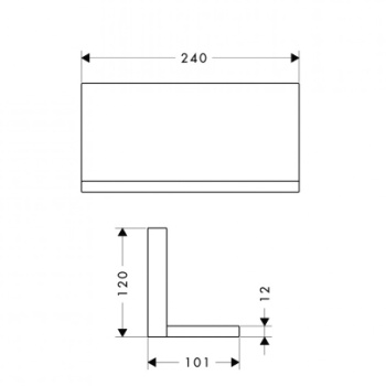 Axor SShowerHeaven Полочка 24х12см., подвесная, цвет: хром 40873000