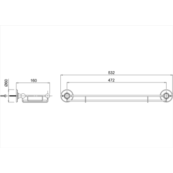 Полка Burlington A18 CHR хром
