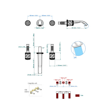 Встраиваемая часть смесителя для раковины/ванны THG General Items G00-A00-40AC