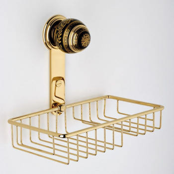 Мыльница-корзина металлическая THG Marquise Noir Decor Or A7F-F01-2620 полированное золото