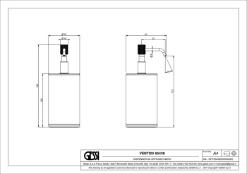 Дозатор для жидкого мыла Gessi Venti20 65438.187 Aged Bronze