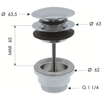 Донный клапан Daniel A735RDP золото брашированное
