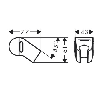 HG WallStoris Слайдер с кнопкой, матовый белый  (Держатель лейки душа, монтируется на штангу)