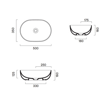 Раковина Catalano Sfera 50x35 накладная, без отв, Комплектa Satinato 522500031