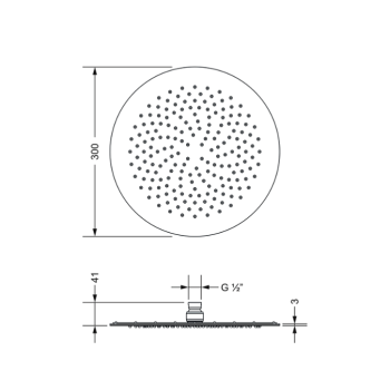 Верхний душ Jorger Shado 649.13.845.040 благородная латунь