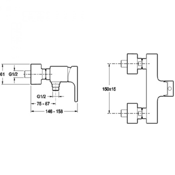 Смеситель для душа Jacob Delafon Strayt E45371-CP