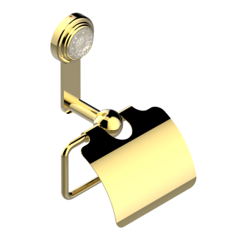 Держатель туалетной бумаги с крышкой THG Dahlia A41-F01-538AC полированное золото