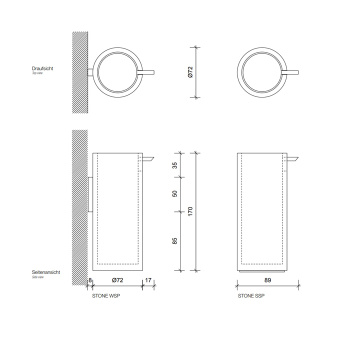 Дозатор для жидкого мыла Decor Walther Stone 972354 белый/хром