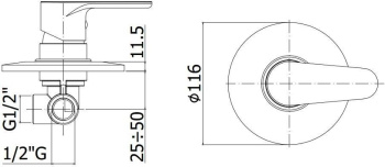 Смеситель для душа Paffoni Green GR010CR (с внутренней частью)