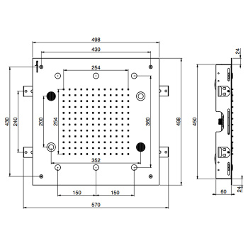 Верхний душ Harmonia Fima Carlo Frattini Wellness 500x500, встраиваемый, 2 режима: дождь, 6 форсунок; Bluetooth, хромотерапия LED, хром F2902CR