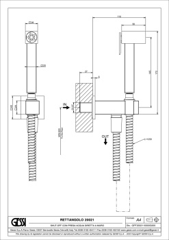 Гигиенический душ Gessi Rettangolo 20021.149 Finox Brushed Nickel