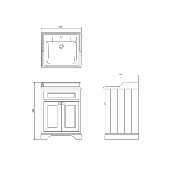 Тумба под раковину Burlington Classic FF8O