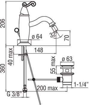 Смеситель для биде Nobili Dubei DB00119/1CR хром