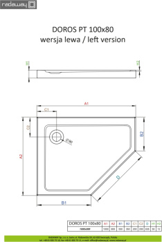 Душевой поддон Radaway Doros PT E SDRPT1080-01L