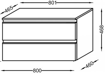 Тумба для ванной 80 см Jacob Delafon Vox EB2061-RA-NR4, белый мрамор